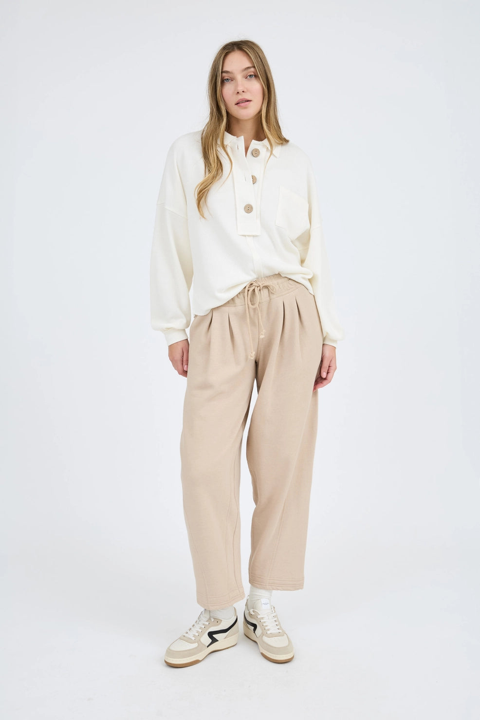 Ivory Button Top