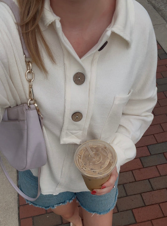 Ivory Button Top